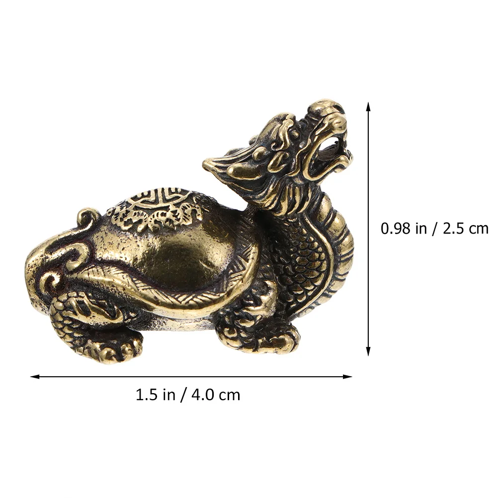 

Brass Dragon Turtle Pendant Key Chain Charm Vintage Jewelry Adornment Lightweight Compact Size Safe Material Unique Appearance