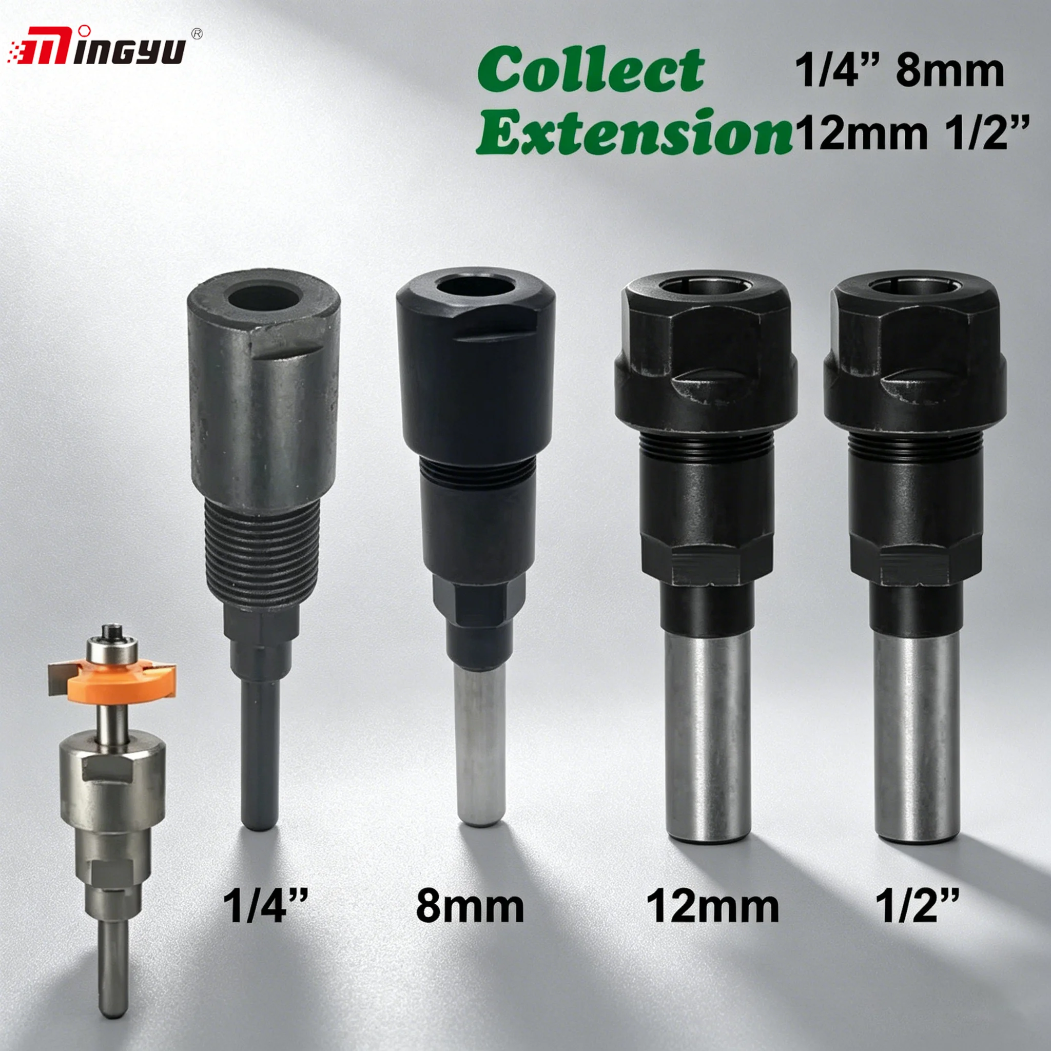 Portable Industrial Cutter 1/4  1/2 8mm 12mm Shank Engraving Machine Trimming Machine Milling Cutter Extension Rod Tool