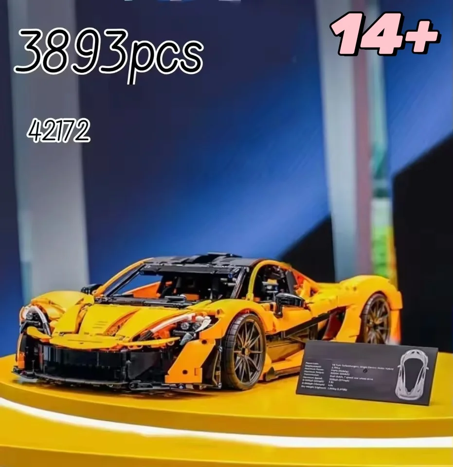 

In Stock NEW 3893Pcs Technical P1 desktop decoration Compatible 42172 Moc Model for Adults Sports Car for Boys Gifts