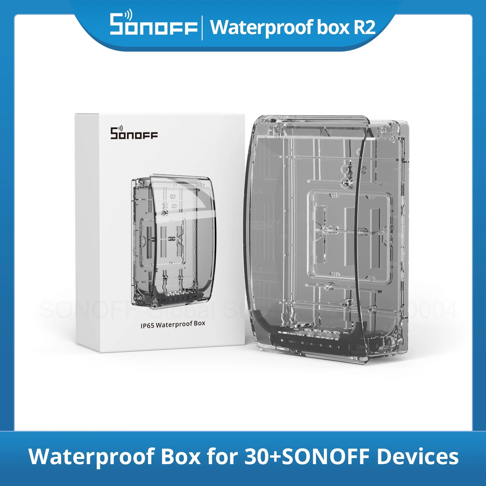 SONOFF Waterproof Box R2 IP65 Water-Resistant Larger Space Compatible with BASICR2 TH Elite POW Elite M5 TX Utilmate NSPanel Pro