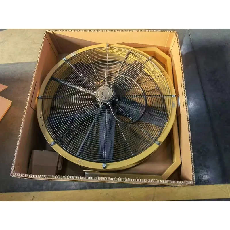 Kipas Dinding Motor Magnet Permanen Volume Tinggi Kebisingan Rendah 900mm Bilah Paduan Aluminium Magnesium Perlindungan IP67 Jangkauan 28m Luar Ruangan