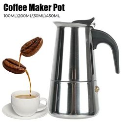 Coffee Pot for Kitchen 2/4/6/9 Cups Mocha Espresso Latte Stovetop Filter Stainless Steel Moka Coffee Maker Coffee Maker Pot