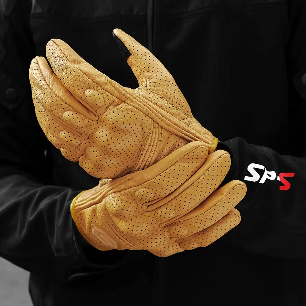 Motorcycle Gloves Summer Breathable Motocross Gloves Men Women Retro Biker Cycling Gloves Touch Screen Motorbike Riding Gloves