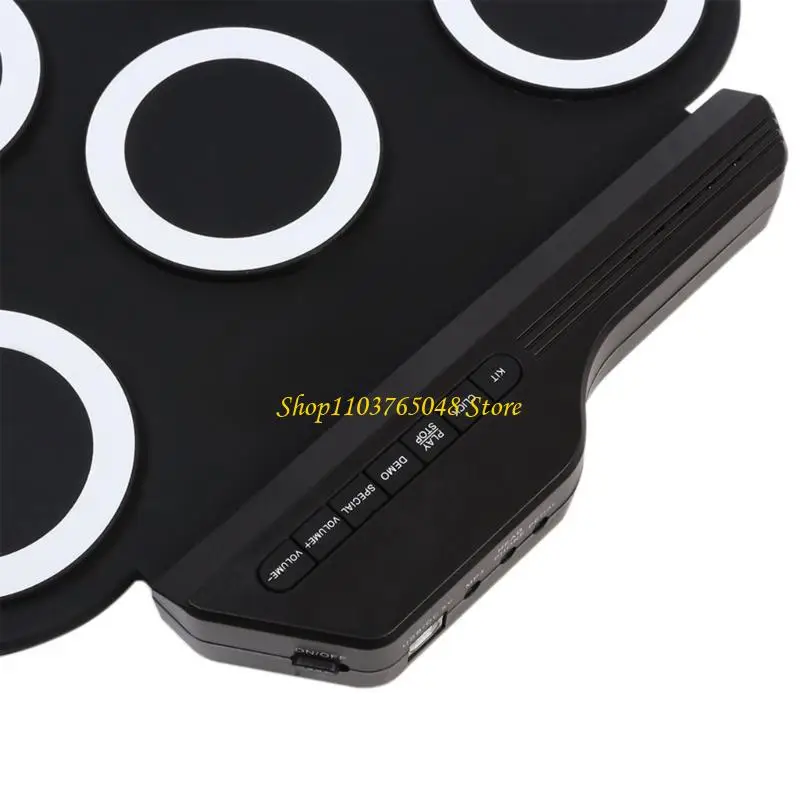 R53E Waterproof Silicone Electronic Drum Easy to Clean Foldable USB Music Instrument