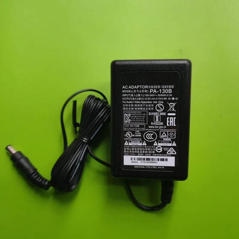 Original For Yamaha Electronic Organ Electric Drum Power Supply 12V 0.7A  PA-130B 12V 700mA 5.5x2.1mm AC Adapter Charger Genuine