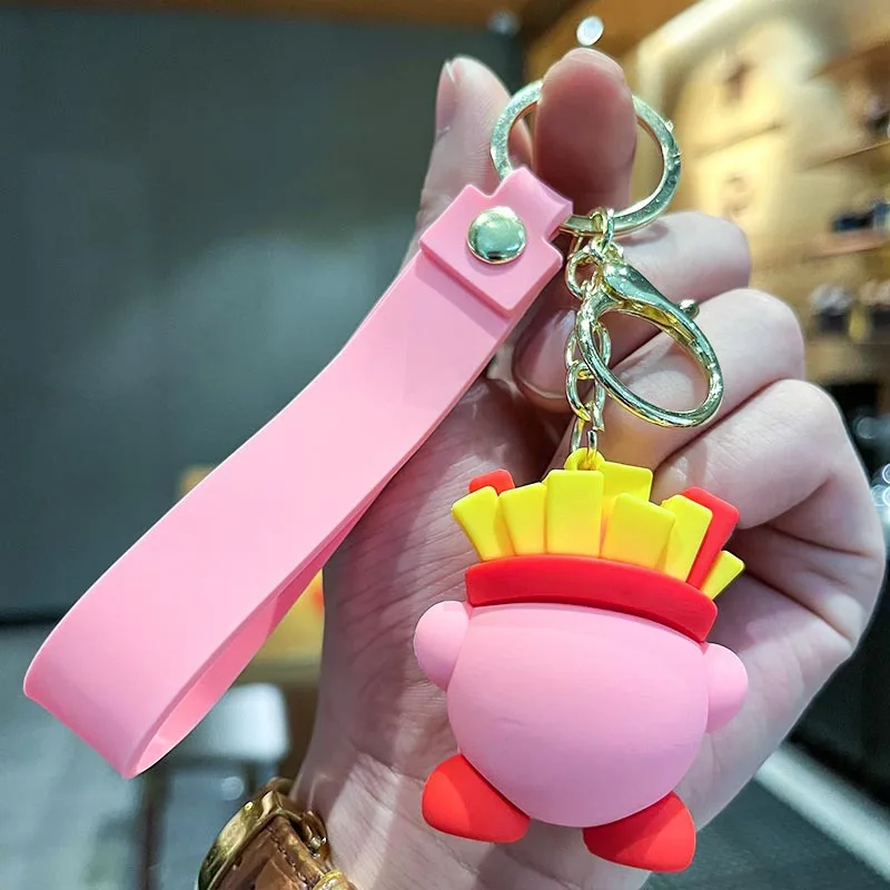 Creative Classic Game Peripheral Kirby keychain Cartoon Cute Car Key Pendant Men and Women's Luggage Accessories Couple Gifts