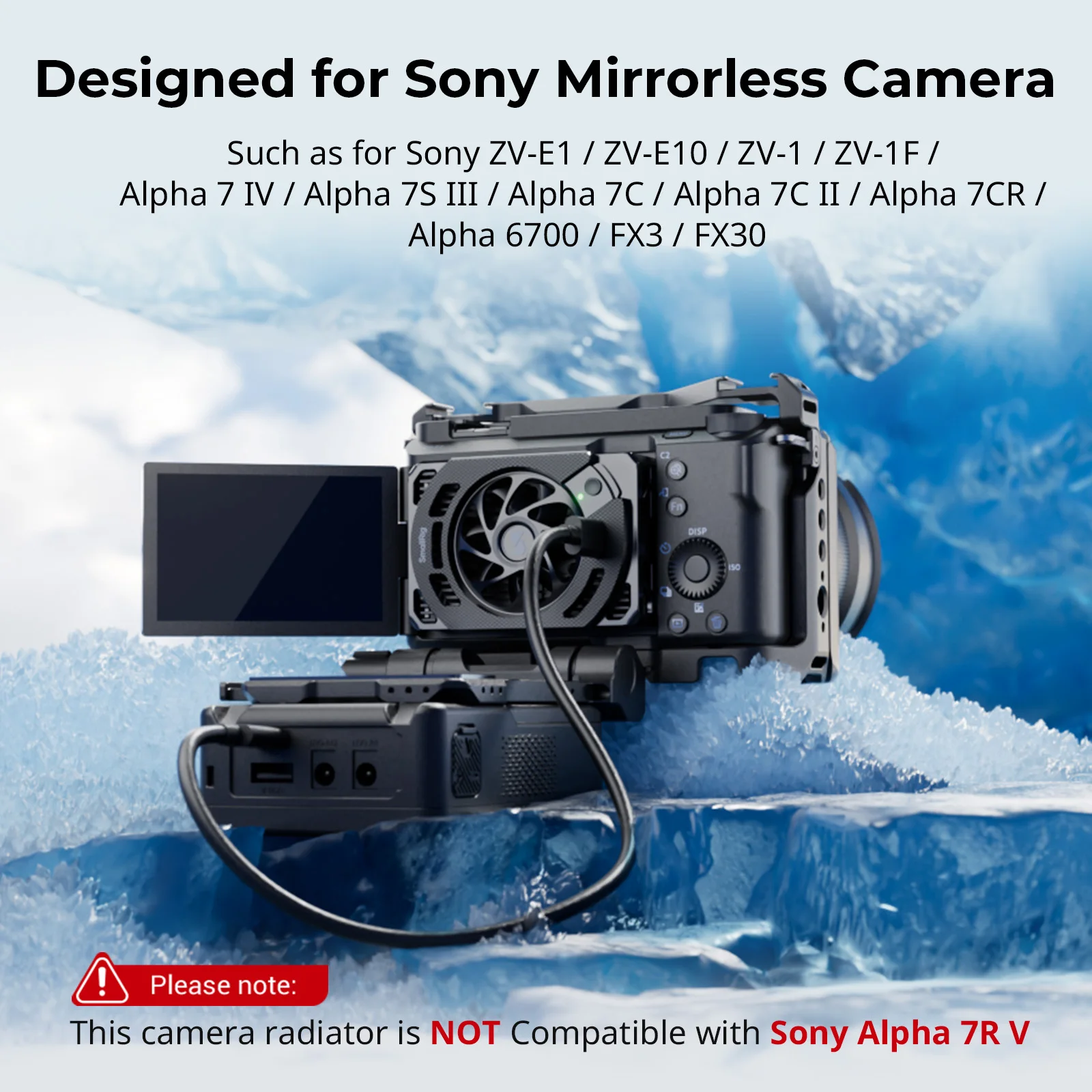 Sistema de refrigeración SmallRig para Sony ZV-E1 / ZV-E10 / ZV-1 / ZV-1F / A 7 IV / A 7S III / A 7C / A 7C II / A 7CR / A 6700 / FX3 /FX30