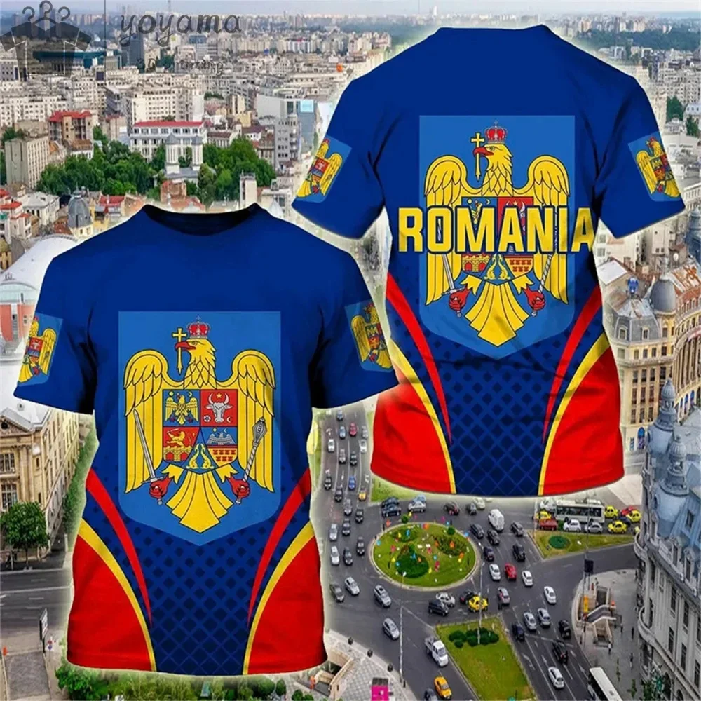 

New Men's Clothing Shirt Spain T-Shirt Summer Men's T-Shirt Spain National Emblem Printed Top Round Neck Short Sleeve Large