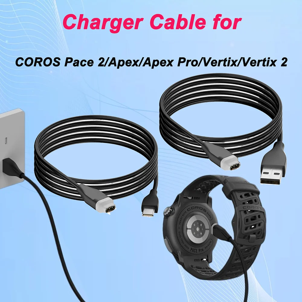 1M USB&Type-C Charger Cable for COROS Watch Compatible with COROS Pace 2/Apex/Apex Pro/Vertix/Vertix 2 Smartwatch Charger
