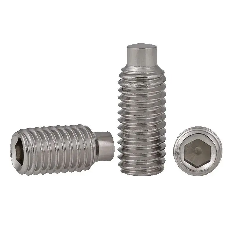 

300pcs M3 M4 DIN915 Stainless Steel 304 A2 Vida Hexagon Socket Set Screws with Dog Point for Industrial Use