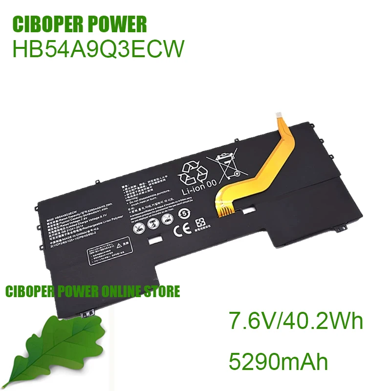 CP Laptop Battery Laptop Battery HB54A9Q3ECW 7.6V/5449mAh/41.4Wh For MateBook X WT-W09 WT-W19 Series Notebook