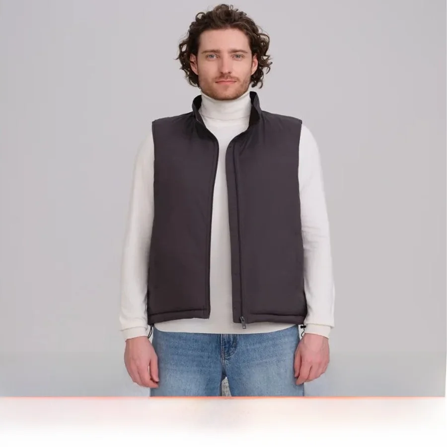 

Men's Outdoor Waterproof down Vest 90% White Du down Fill Stand Collar Warm Jaet Youth Faion Winter Outerwear