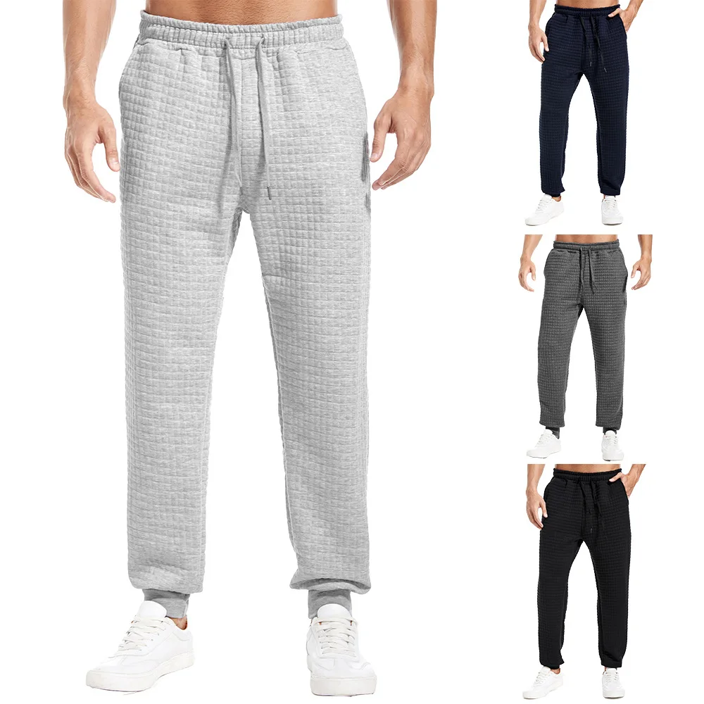 

Осень-зима 2025: новые однотонные свободные мужские повседневные брюки-кроссоверы, спортивные брюки на шнуровке для бега, теплые и мягкие брюки