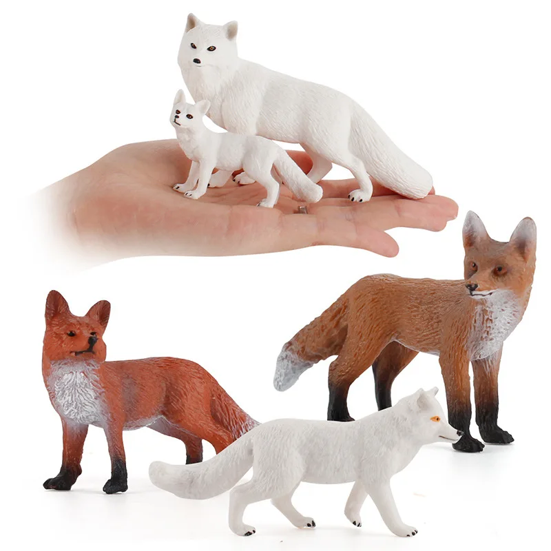 Simulazione figurine di fauna selvatica animali Action Figures Zoo Panther leopardi lupi Fox Lynx Giant Panda Model collezione di giocattoli per