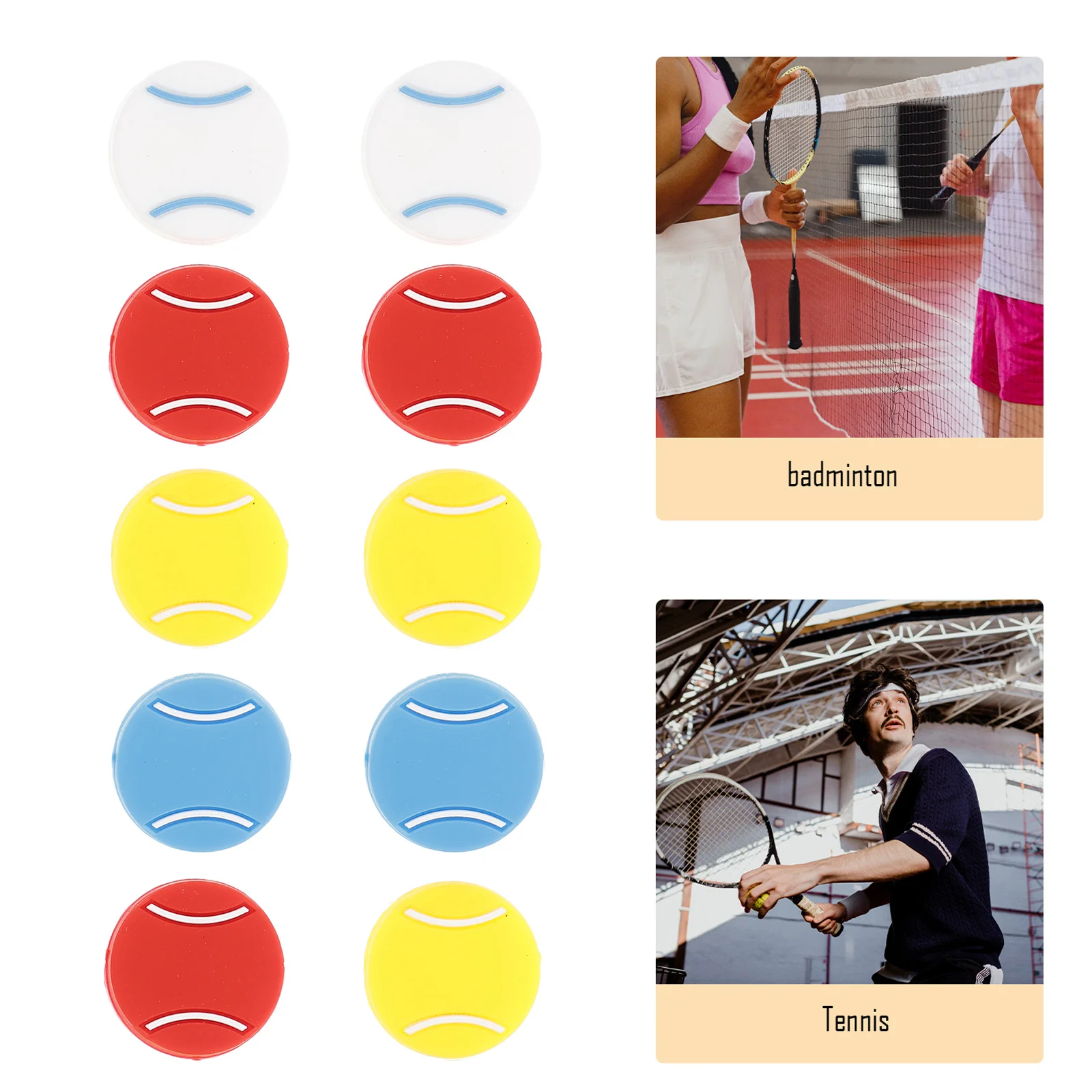 10 Stück Schlägerdämpfer, flexible Silikon-Stoßdämpfer für gleichmäßiges Spielen und maximalen Komfort