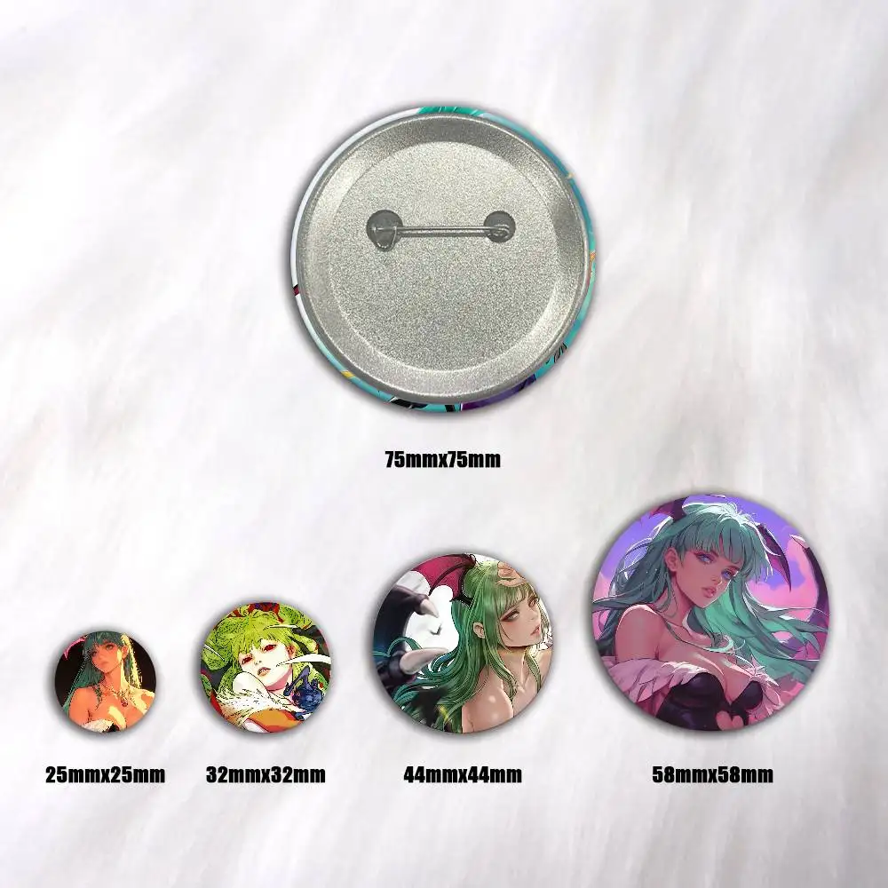 Game Cool Anime D-Darkstalkers Morrigan Aensland Badge Tinplate DIY Backpack Clothing Accessories Jewelry Pins