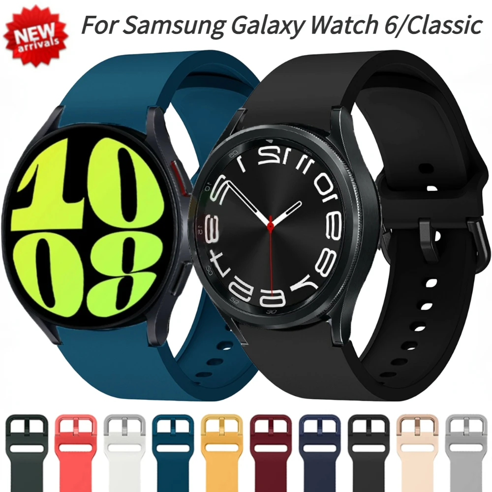 

Original Silicone Strap for Samsung Galaxy Watch 7/6/5/4 44mm 40mm/Watch 5pro 45mm Bracelet for Samsung Watch 6classic 47mm 43mm