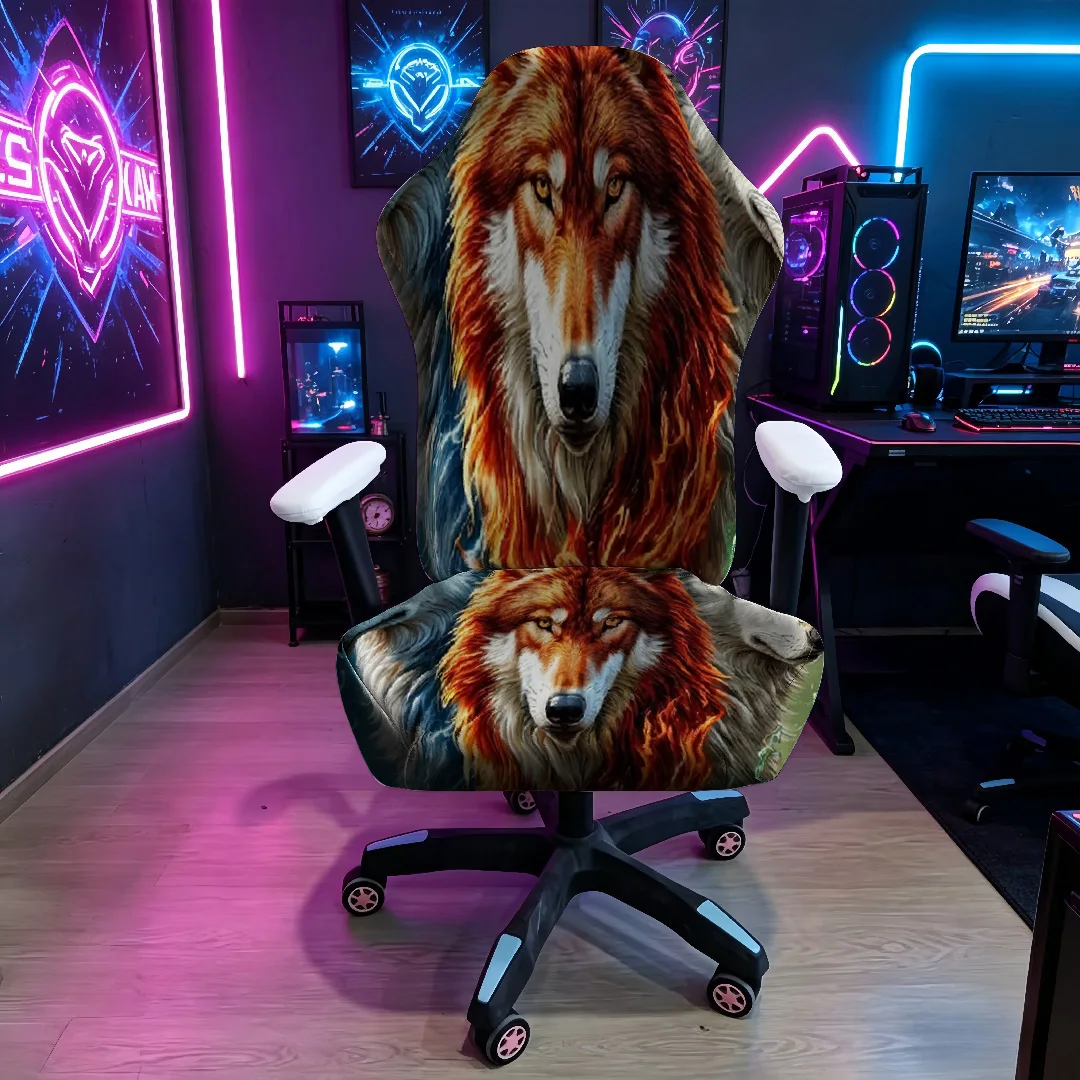 Animal Pattern Esports Chair Cover, High-Elasticity Dustproof Chair Cover, Durable and Washable Esports Room Gaming Chair Cover