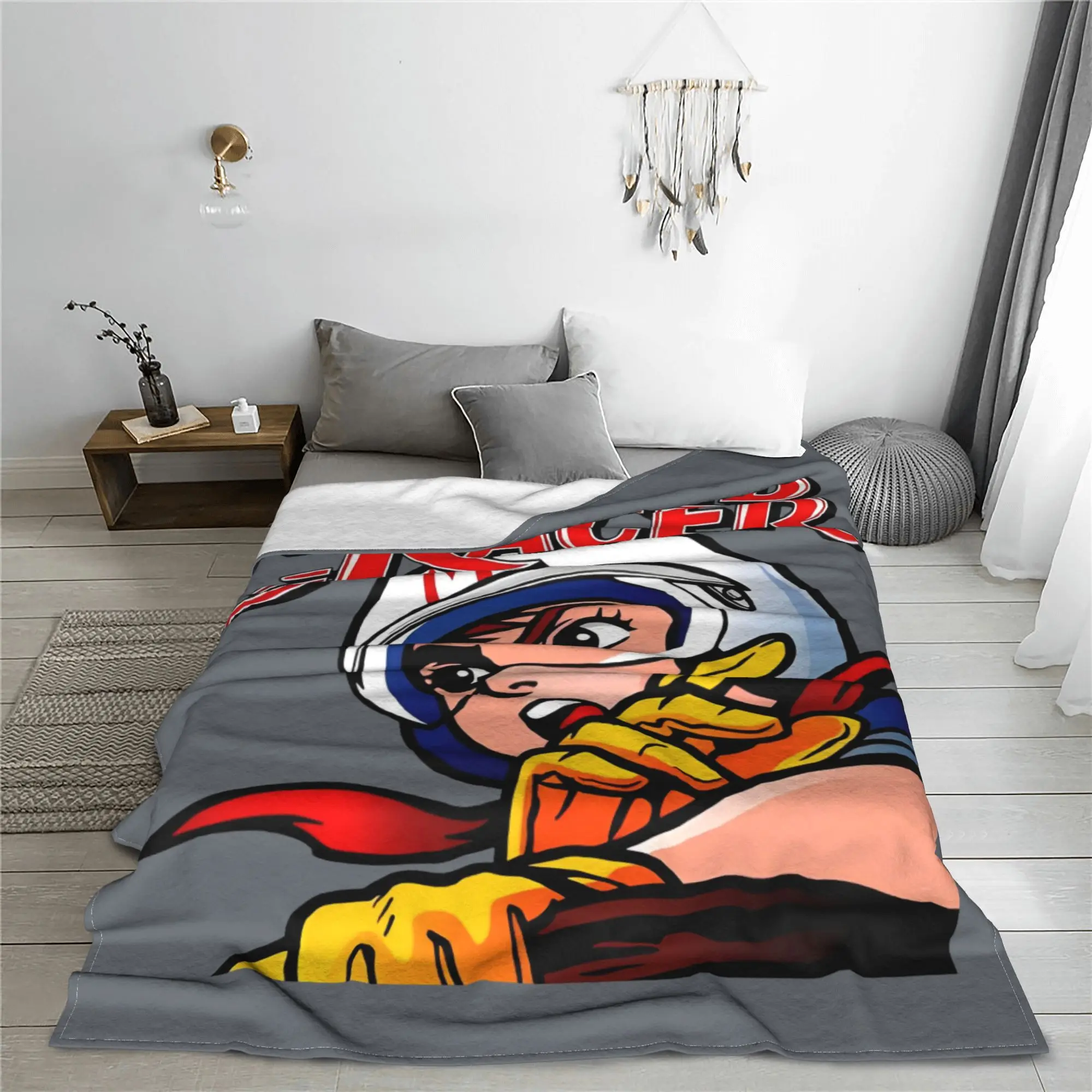 Mach 5 Anime Speed Racer Blanket Cozy Soft Mach Gogogo Throw Blankets for Couch 50x60 Inch Multi-size Plush Thin Quilt - view 3