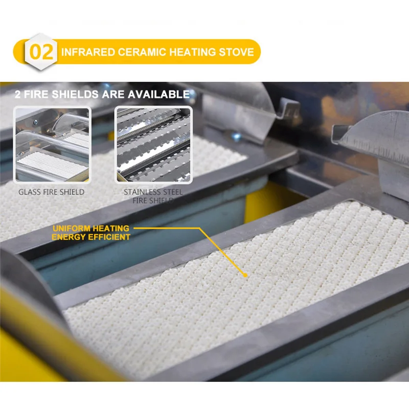 Commercial Fish Roasting Machine Eight-head Gas Grill Liquefied gas BBQ Machine