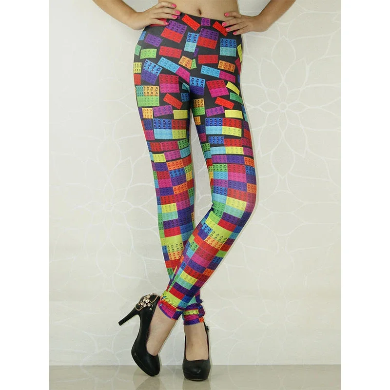 Damskie długie spodnie z nadrukiem kreskówkowym legginsy spodnie letnia jesień Fitness Push Up Work Out rozciągliwe satynowe legginsy spodnie