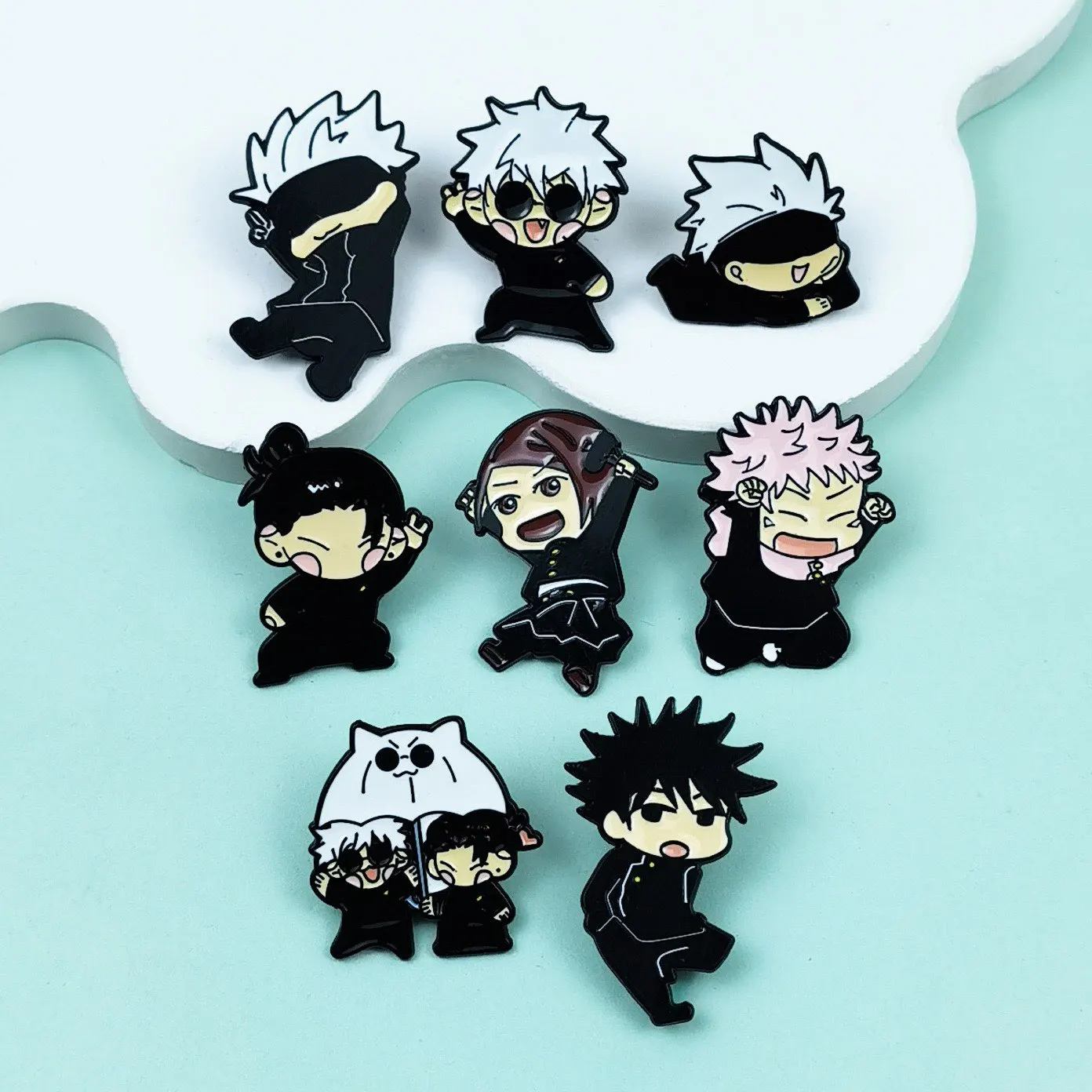 8pcs Itadori Yuji Enamel Pin Set Cartoon Character Brooch Creative Metal Badge Jewelry for Clothing Backpack Souvenir Gift