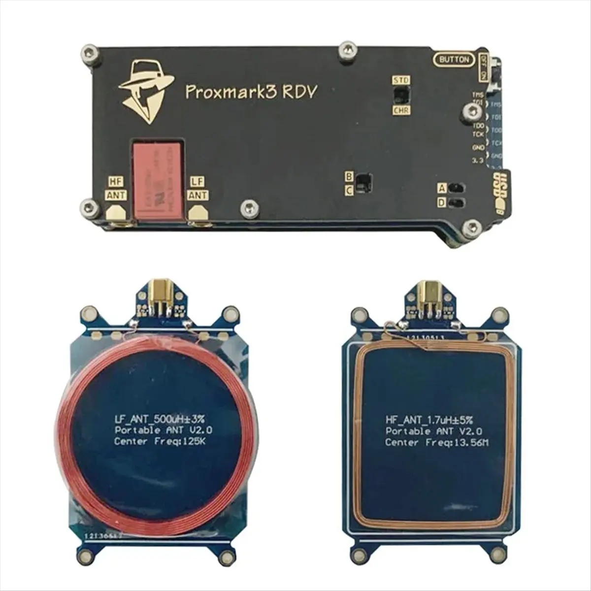 NFC 125KHz 13.56MHz Reader Writer Duplicator RFID Proxmark3 RDV2 512k Memory PM3 DEV Encoder Develop Suit Kits-DT82