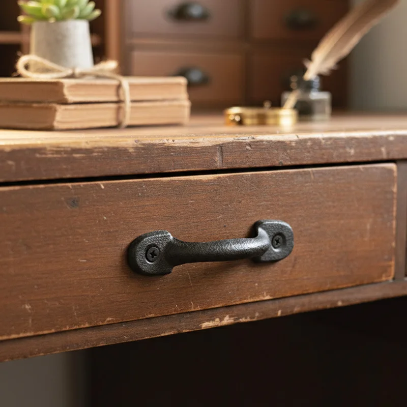 Vintage Cast Iron Cabinet Handles European American Style Drawer Pulls for Kitchen Furniture Decor