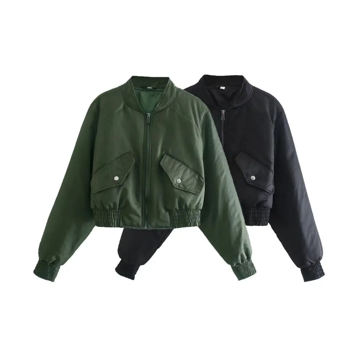 

Autumn Cotton Pilot Jacket for Women Thick Winter Warm Bomber Jacket Army Green Cotton Streetwear Outwear Loose Crop Greatcoat