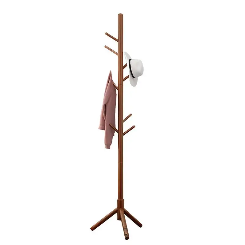 Wood Coat Rack Wooden Coat Hanger Stand Coat Clothes Tree Stand Floor Standing Coat Rack Standing Coat Tree With 8 Hooks