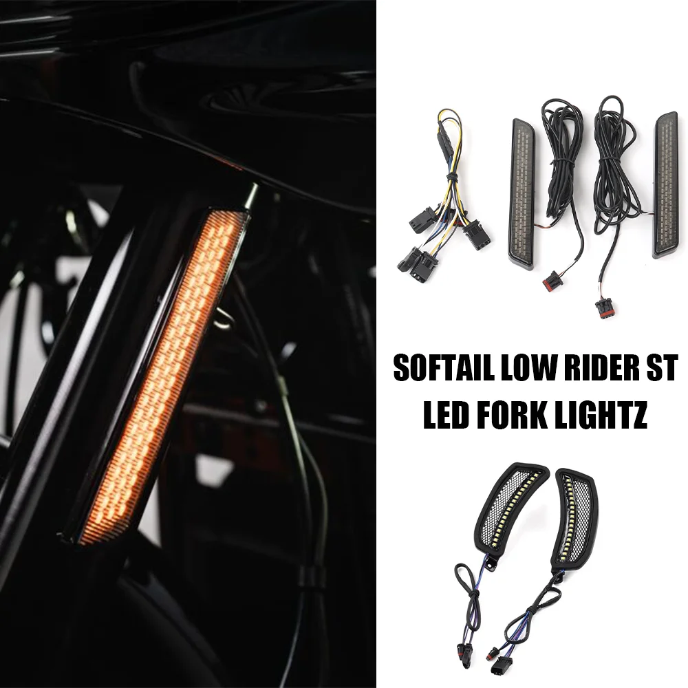 

for Harley Softail Low Rider ST El Diablo FXRST FXLRST 2022 - 2024 Run/Turn Auxiliary LED Fork Lightz Accessories Motorcycle