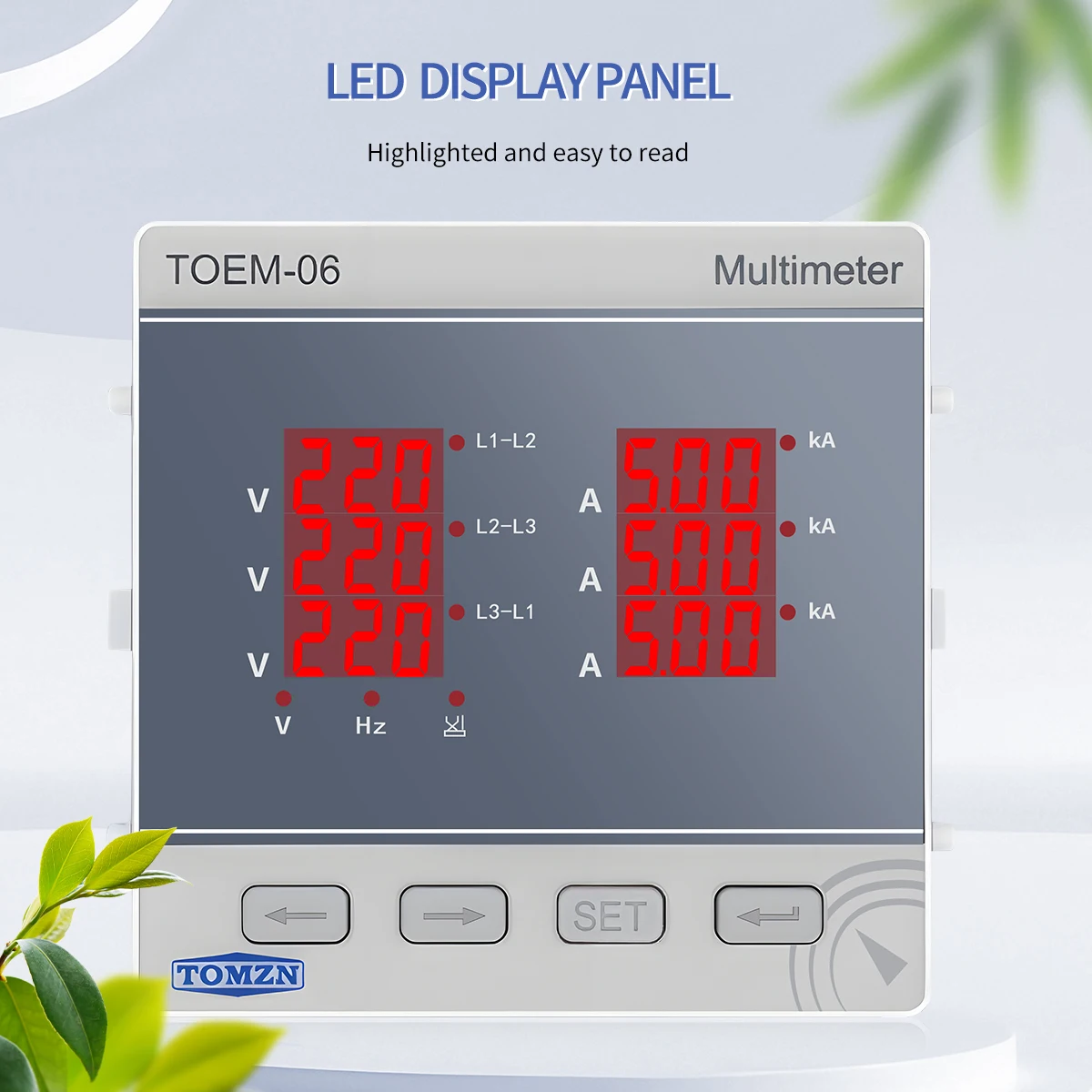 Three Phase High Precision Volt Current Hz Multi-function Meter 3P4L AC/DC 85-265V Line-to-Line Voltage Password Max Min Value