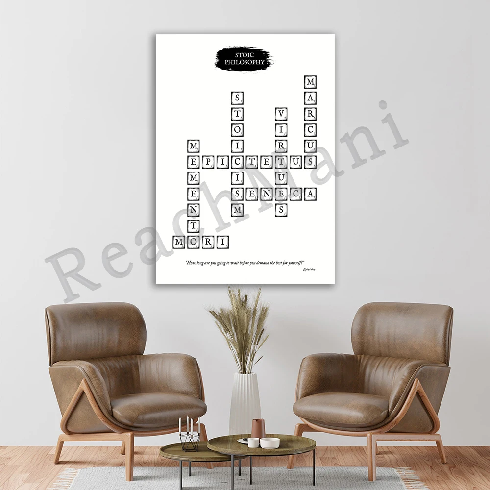 الفن الرواقي، الفلسفة الرواقية والأبجدية الخربشة، Momento Mori، Seneca، Epictetus، المعرفة الرواقية، ملصق الأبجدية الخربشة