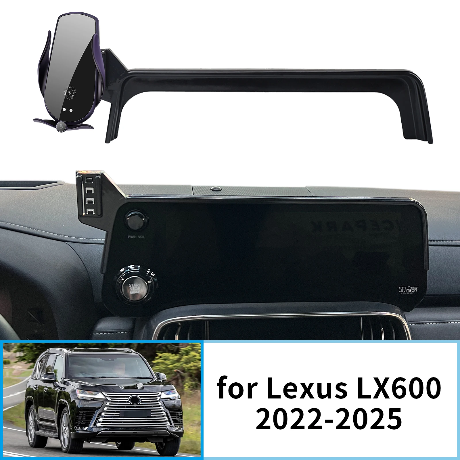 Car Mobile Phone Holder for Lexus LX600 2022~2025 GPS Bracket Navigation Stand Auto Accessories