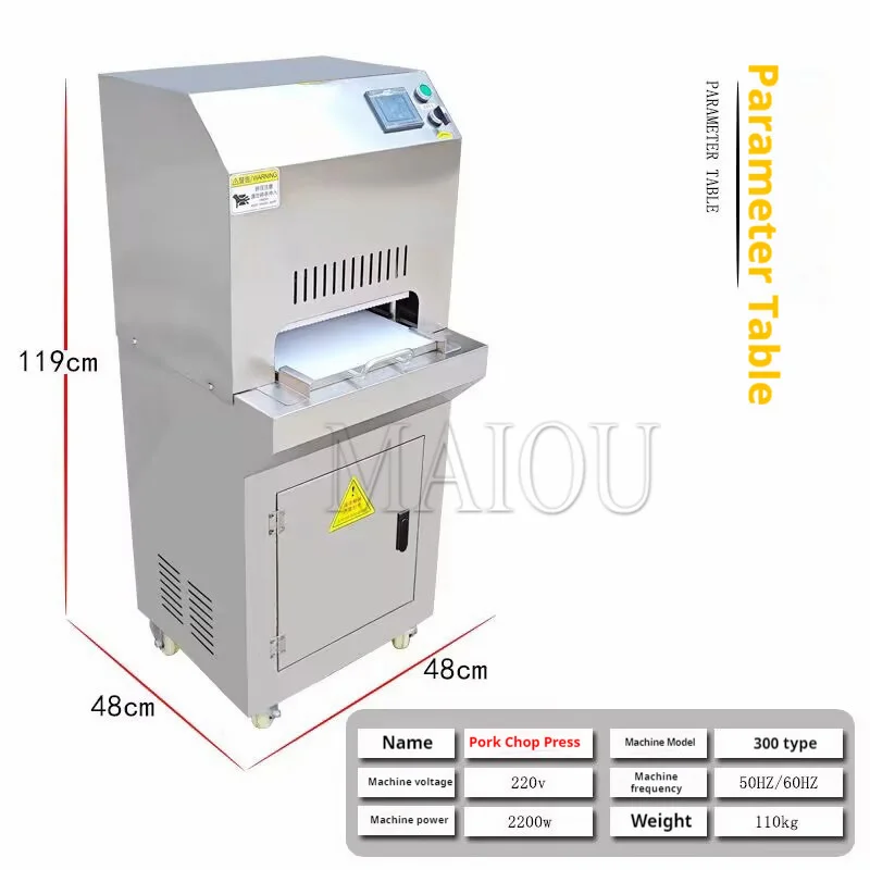Commercial Pork Meat Slice Flattening Machine Multifunctional Meat Cutlet Patting Machine