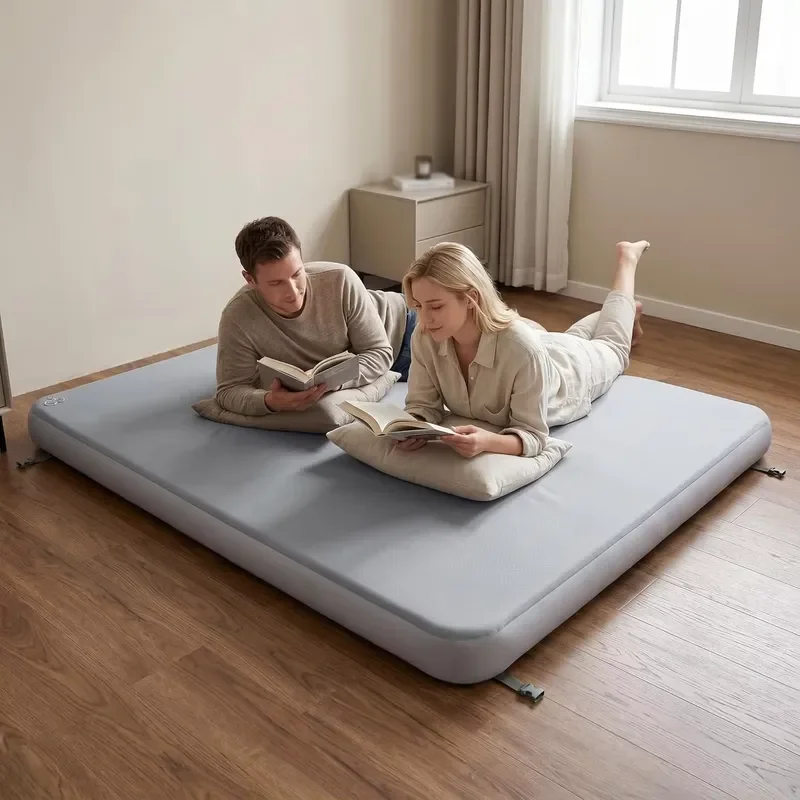 Thick PVC Air Cushion Sleeping Mat with Self Locking Floor Pump for Outdoor SUV Travel Stable Support Large Load Bearing Drip