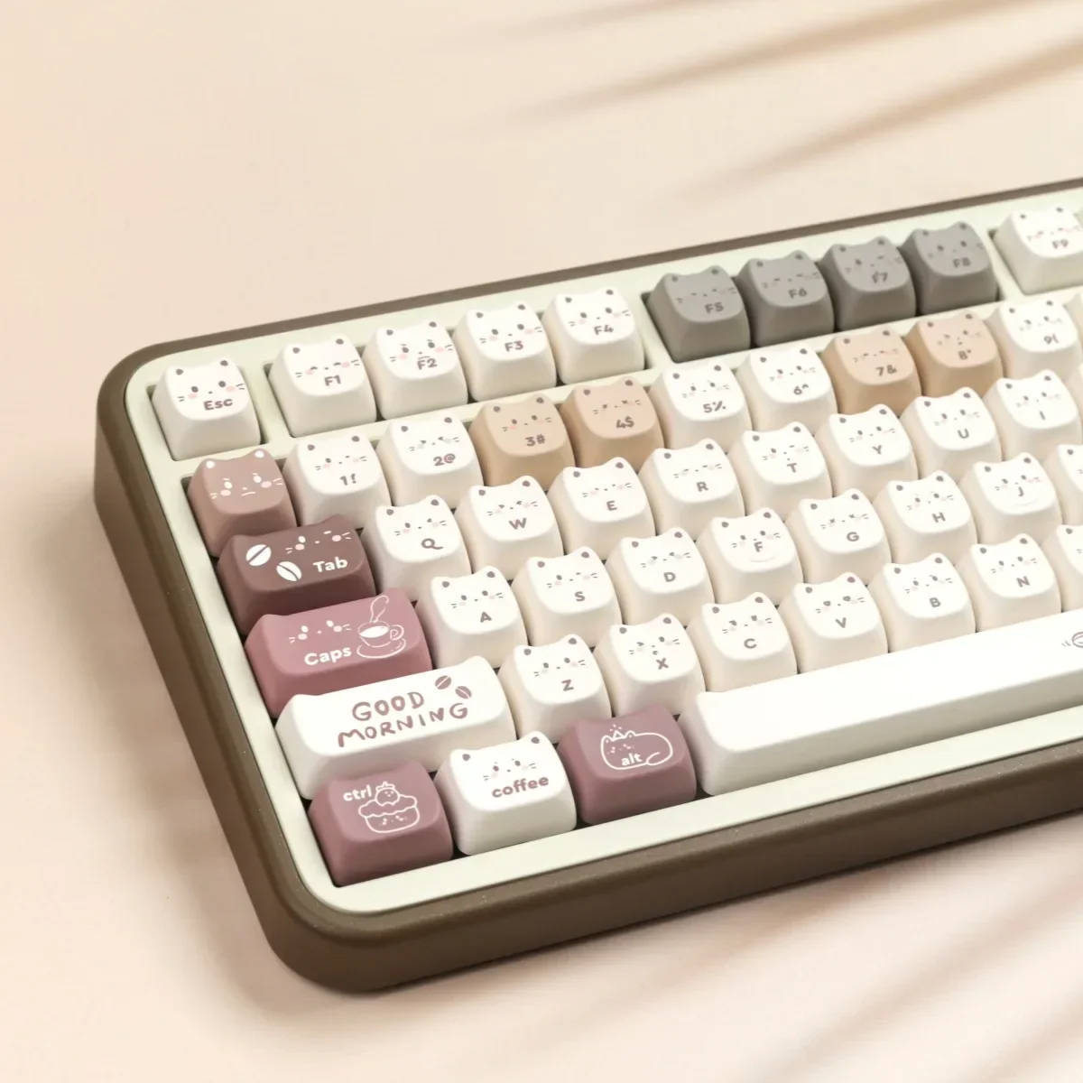 

MAO cat height coffee cat big full set of PBT sublimation keycaps split space 7u supplement