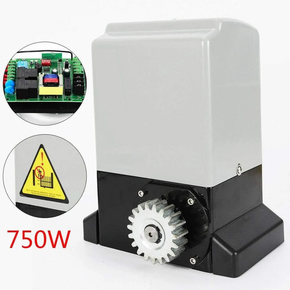 Automatic Sliding Gate Opener with 2 Remote Controls Gate Operator Hardware Kit for Electric Rolling Driveway Slide Gate Motor