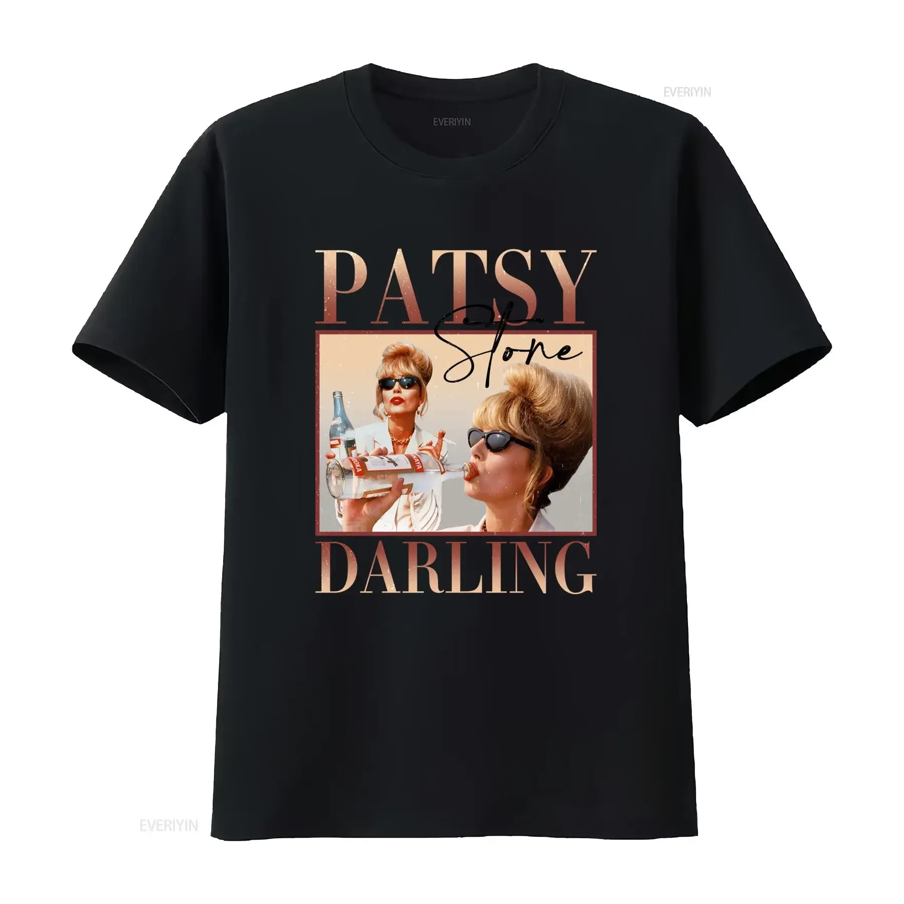 Ab Fab Patsy Stone T Shirt Joanna Lumley Iconic TV Show Design with Autograph Style Signature British Comedy Logo White fashion