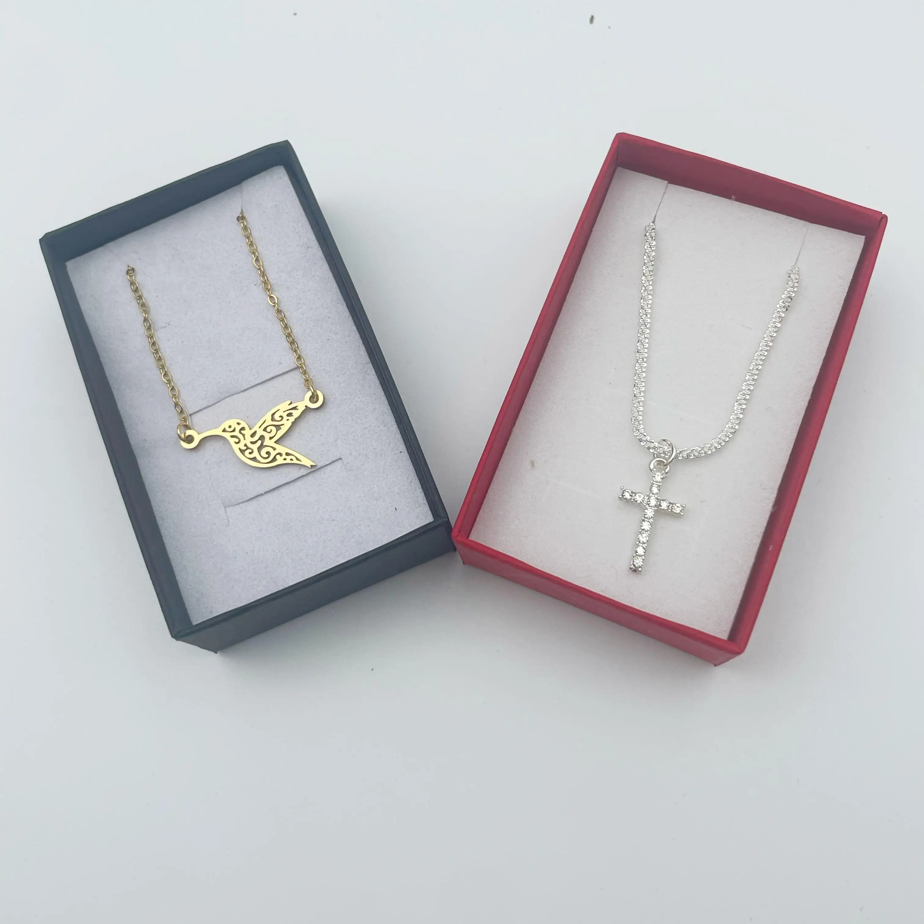 12pcs/lot Assorted Colors Ring Necklace Set Box Trinket Box Necklace Case Earrings Holder 5*8 Packaging Gift Box