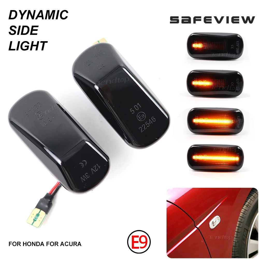 For Honda Accord 1997-2013 Civic 2001-2015 City 2003-2008 CR-V 1995-2016 Dynamic LED Repeater Side Marker Lamp Turn Signal Light