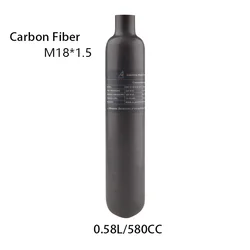 HPA 스쿠버 탄소 섬유 가스 실린더, 0.58L, 300BAR, 4500PSI, 에어탱크 M18 * 1.5, Cilindro, 스테이션 다이빙 수족관 CO2 액세서리