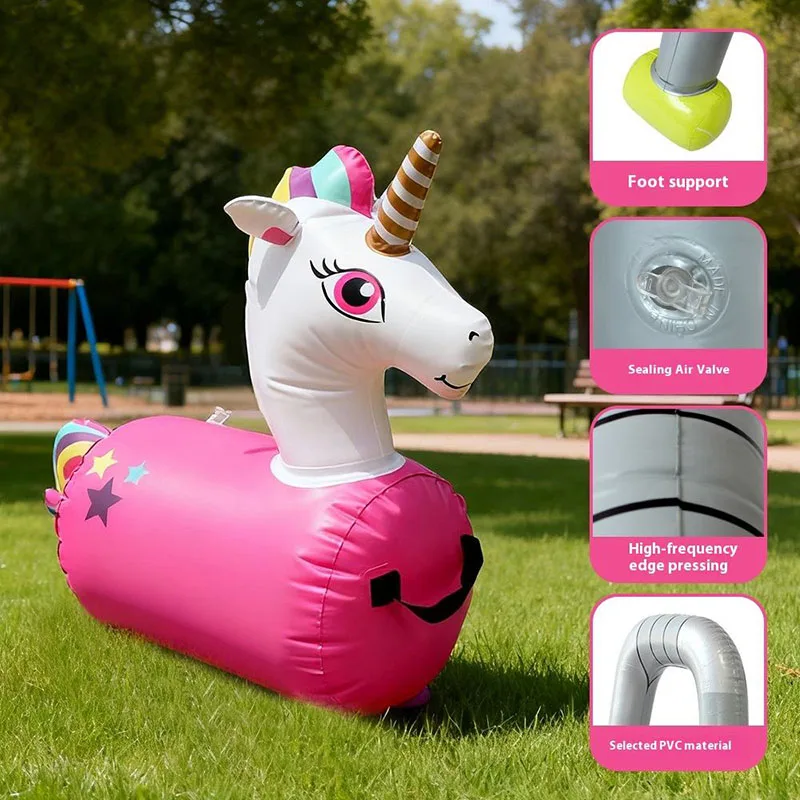 ‌ Inflatable Jumping Horse ‌   For Kids&Adults Simulation Green Dinosaur Riding Toys Home Outdoor Interactive Sport Toy