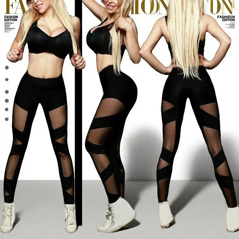 

Спортивные брюки Breathable Me Splicing Cross, брюки для йоги с девятью точками, полиэфирное волокно, весна 00%, 2023, женские базовые брюки