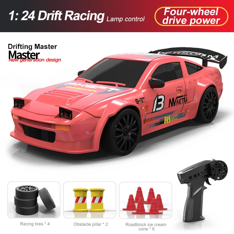 

2,4G RC Drift Car 1/24 4WD Автомобиль с дистанционным управлением Высокоскоростной полноприводный радиоуправляемый гоночный автомобиль Игрушки для мальчика Рождественский подарок