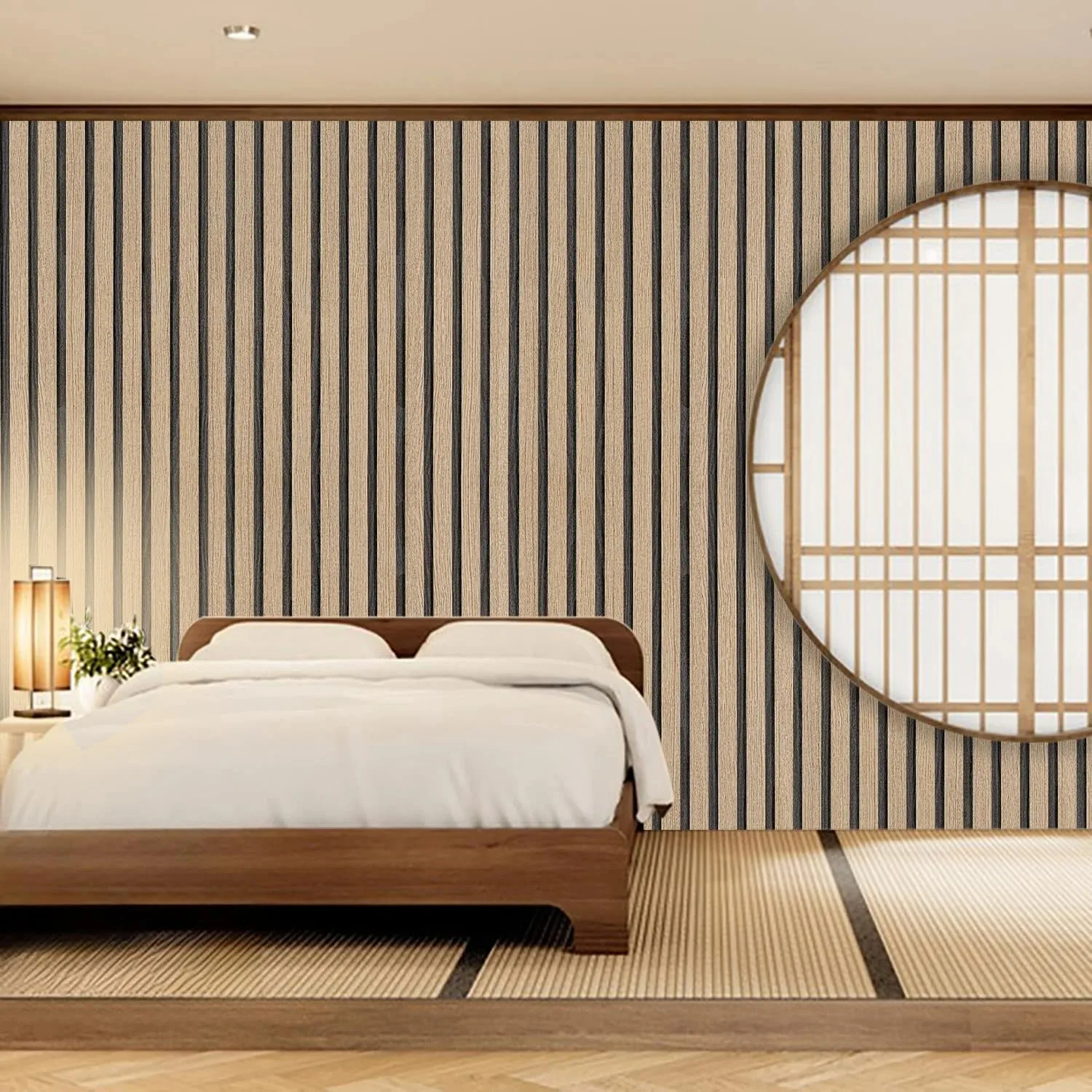 45cm Wood Stripe Self‑Adhesive Peel and Stick PVC Wallpaper Waterproof Sticker for Cabinet Countertop Home Furniture Decoration