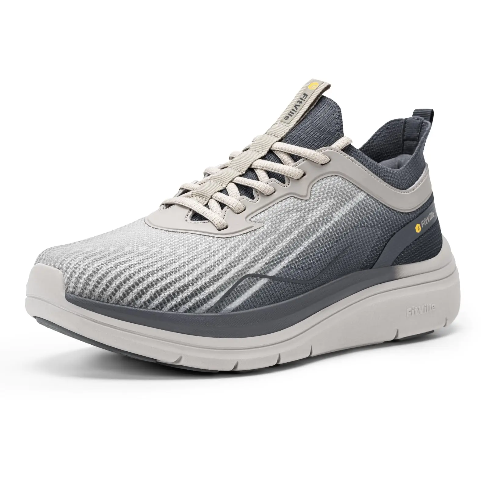 FitVille Wide Shoes For Men Hands Free Slip On Walking Shoes With Arch Support For Standing All Day, Lightweight Sneakers