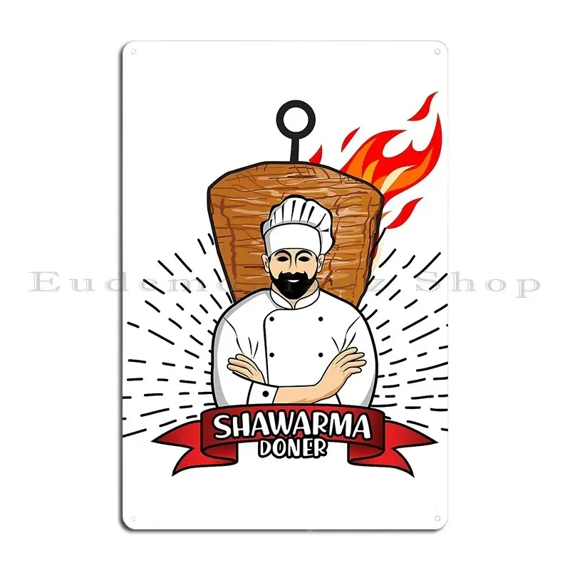 Shawarma Logo Metal Sign Pub Design Wall Plaque Garage Create Tin Sign Poster