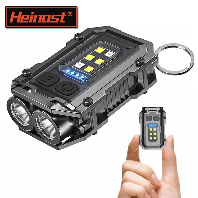 Powerful Pocket Torch Light Rechargeable Super Bright LED Multifunctional Linterna Magnetic COB LED EDC Mini Keychain Flashlight