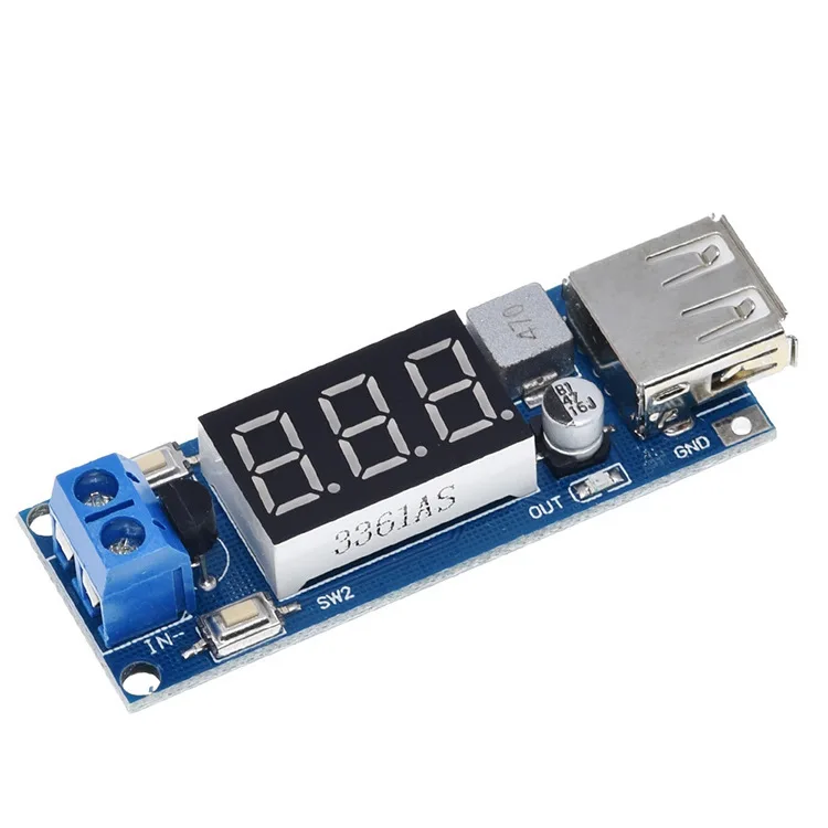 2pcs DC DC Step Down Module 6.5V 40V to 5V Car Voltmeter USB Charger for Phone GPS Tablet 3